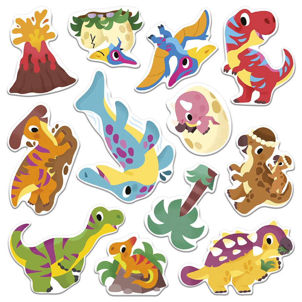2 ANOS - PEGATINAS GRUESAS REPOSICIONABLES - DINOSAURIOS