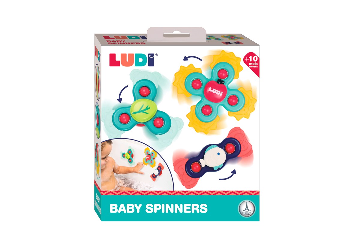 Conjunto de 3 Baby Spinners Sensoriales Ludi – ¡Diversión giratoria en cualquier lugar!