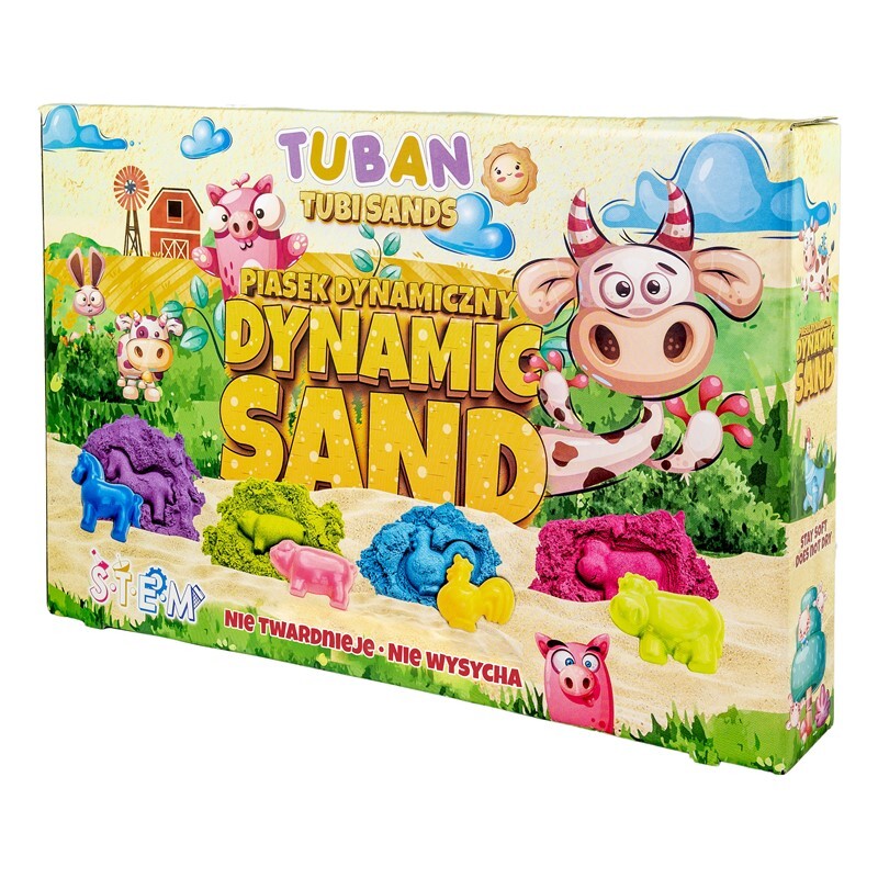 Tuban Conjunto Arena Mágica Granja - Kit de Arena Dinámica de Colores y Moldes