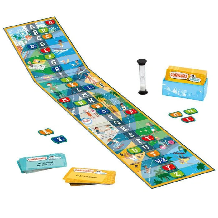 Juego de Mesa Carrera de Letras - Ludilo (Vocabulario y Agilidad Mental por Equipos)