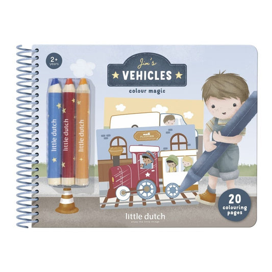 LIBRO MÁGICO VEHÍCULOS JIM CON LÁPICES