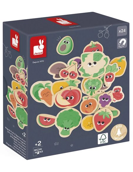 IMANES DE FRUTAS Y VERDURAS 24 PIEZAS