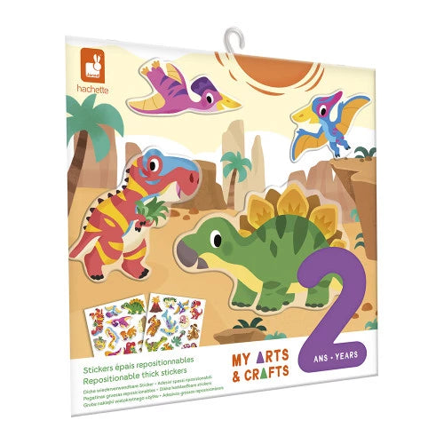 2 ANOS - PEGATINAS GRUESAS REPOSICIONABLES - DINOSAURIOS