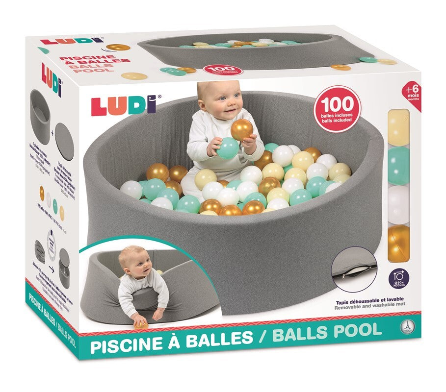 Piscina de Bolas Redonda de Tela Ludi – Un rincón de juego suave, seguro y elegante
