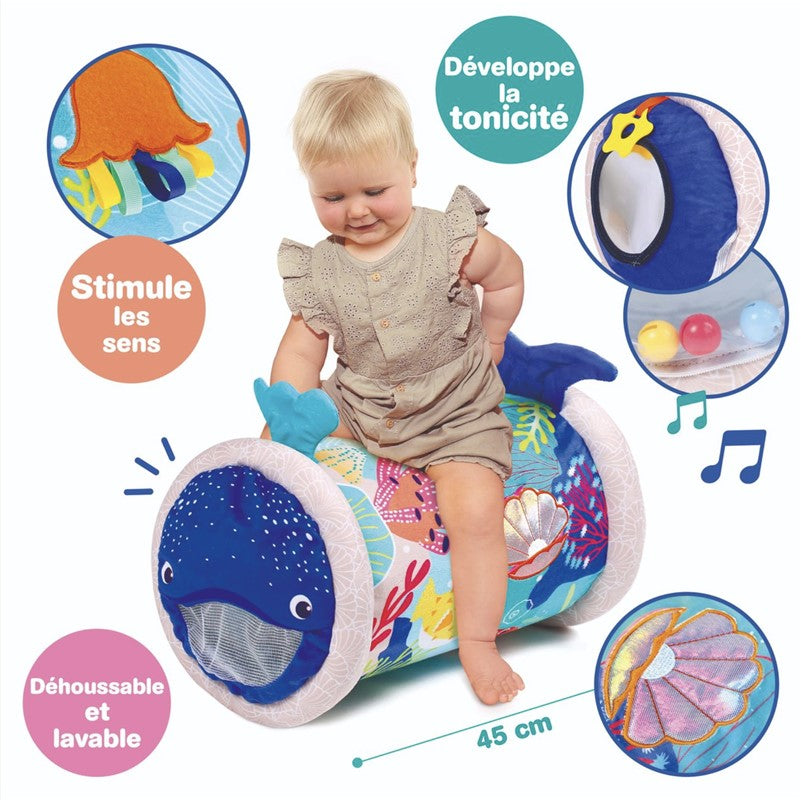 Rodillo Sensorial de Actividades Ballena LUDI – Estimula el gateo y la motricidad