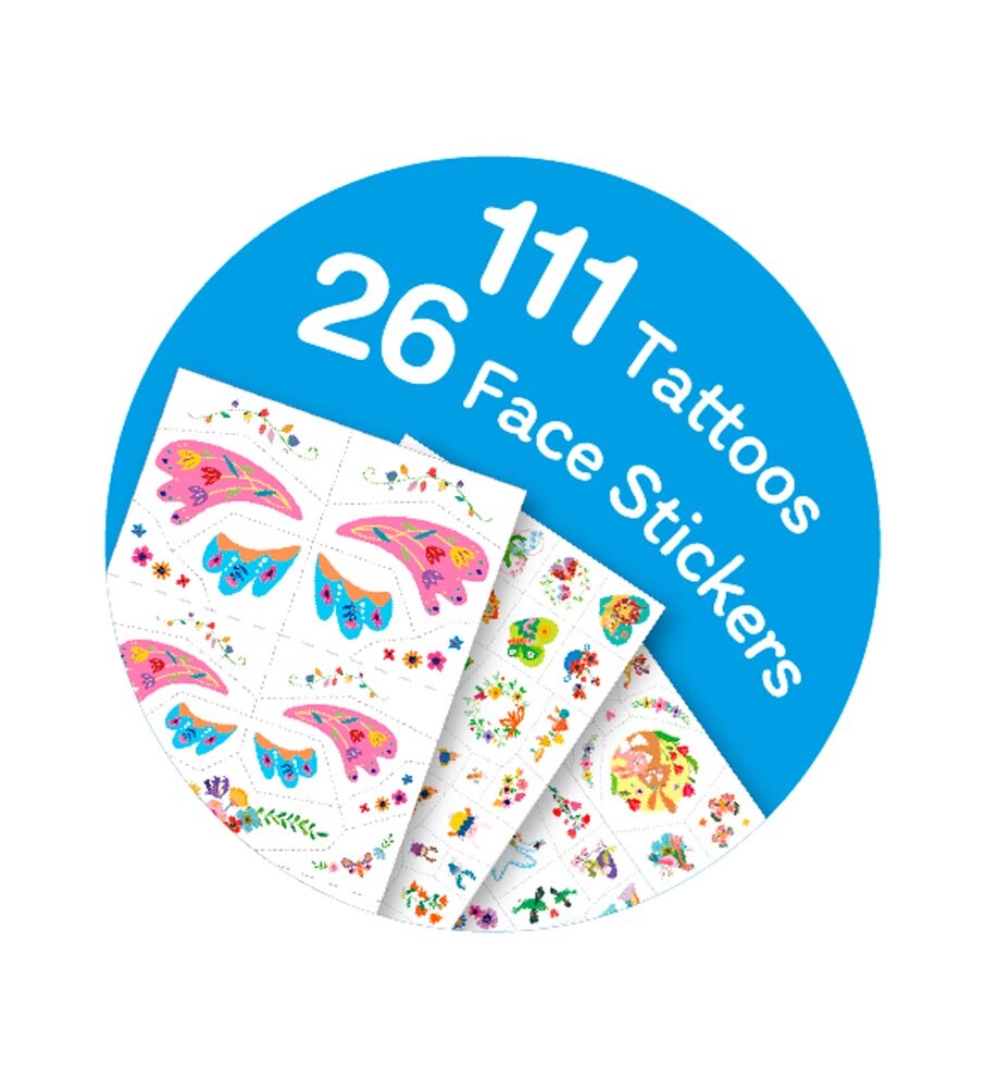 Pegatinas Faciales y Tatuajes Mundo Jardín de Fantasía