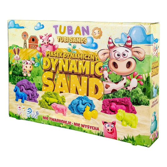 Tuban Conjunto Arena Mágica Granja - Kit de Arena Dinámica de Colores y Moldes